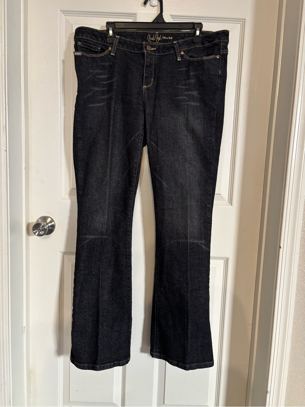Cruel Girl Black Flare Jeans with Subtle Fading
